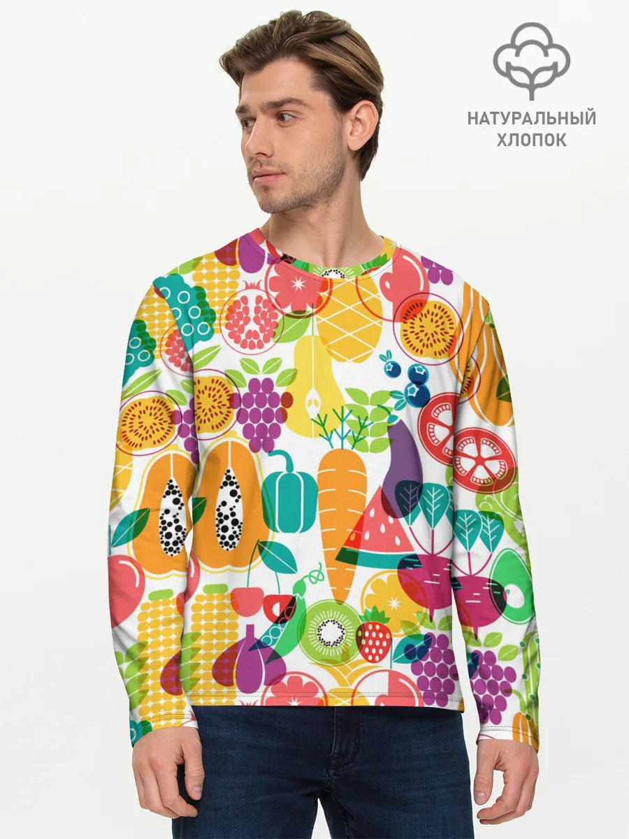 Мужской лонгслив базовый / овощи