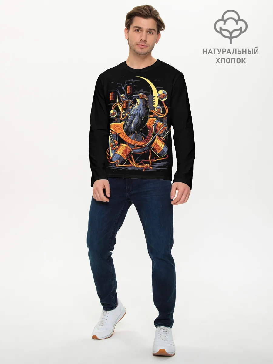 Мужской лонгслив базовый / ВОРОН СТИМПАНК