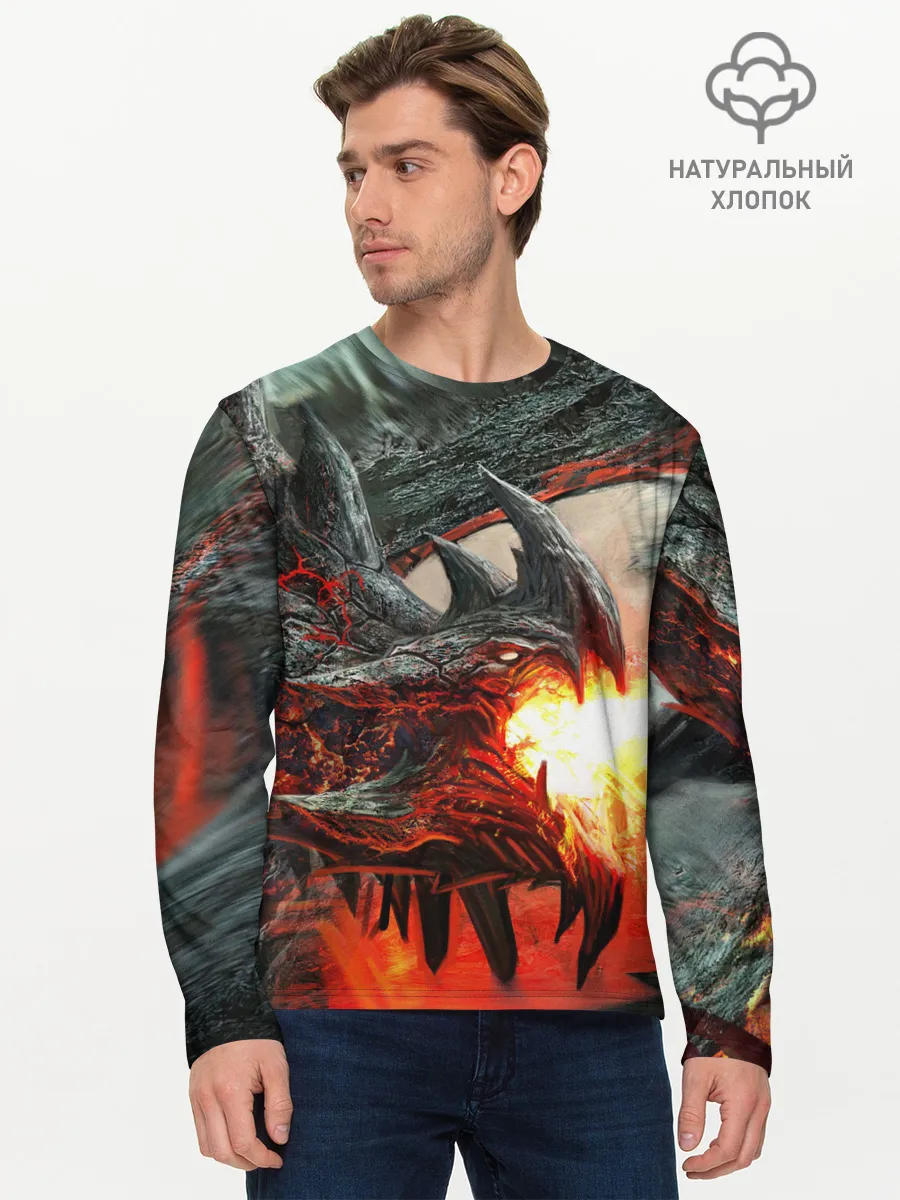 Мужской лонгслив базовый / Дракон | Dragon