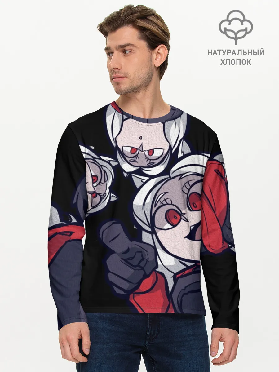 Мужской лонгслив базовый / Мультяшные герои Helltaker