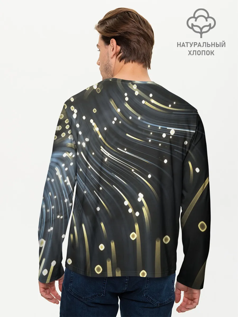 Мужской лонгслив базовый / Абстракция искры полосы боке