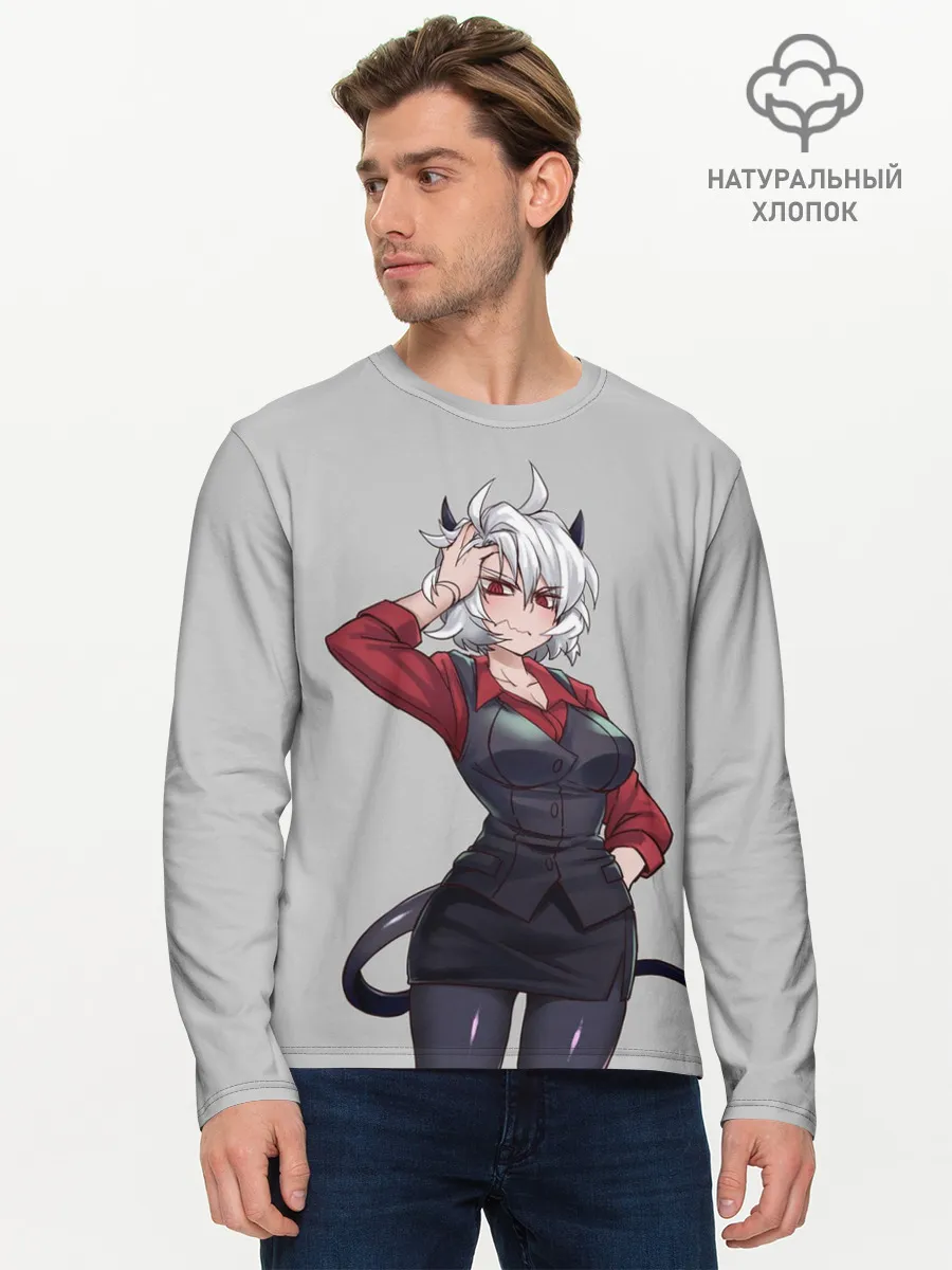 Мужской лонгслив базовый / Malina рука на голове Helltaker