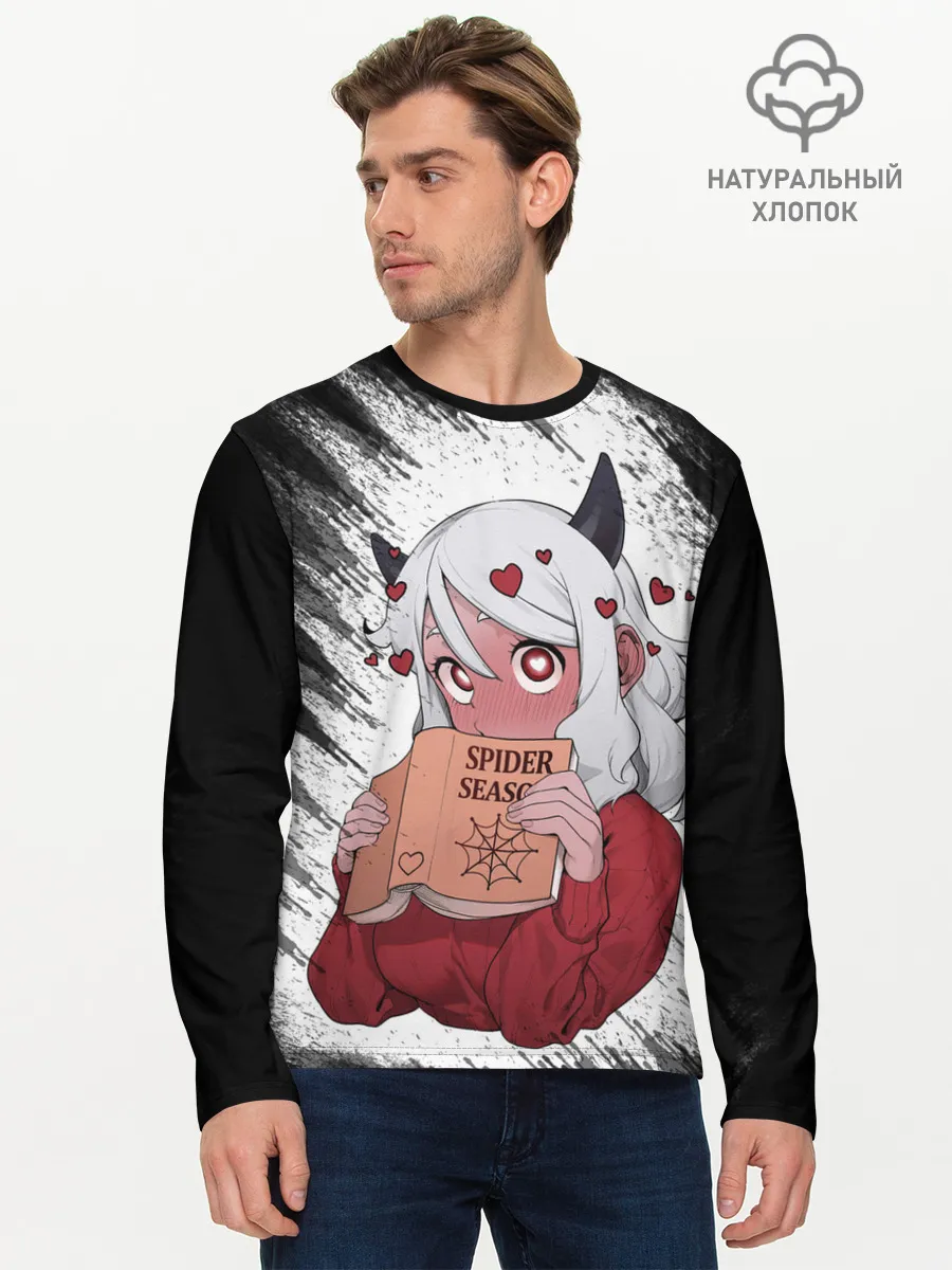 Мужской лонгслив базовый / Малина очерк Helltaker