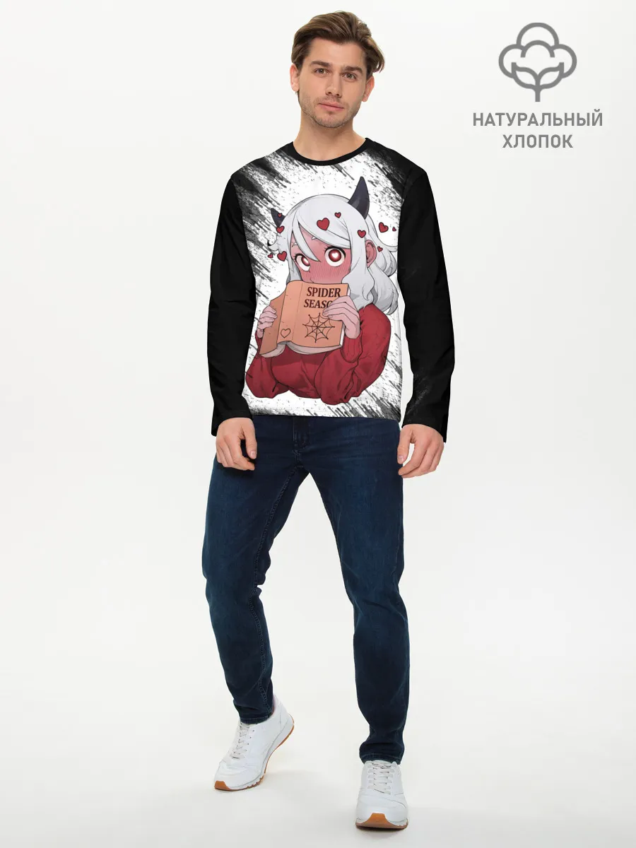 Мужской лонгслив базовый / Малина очерк Helltaker