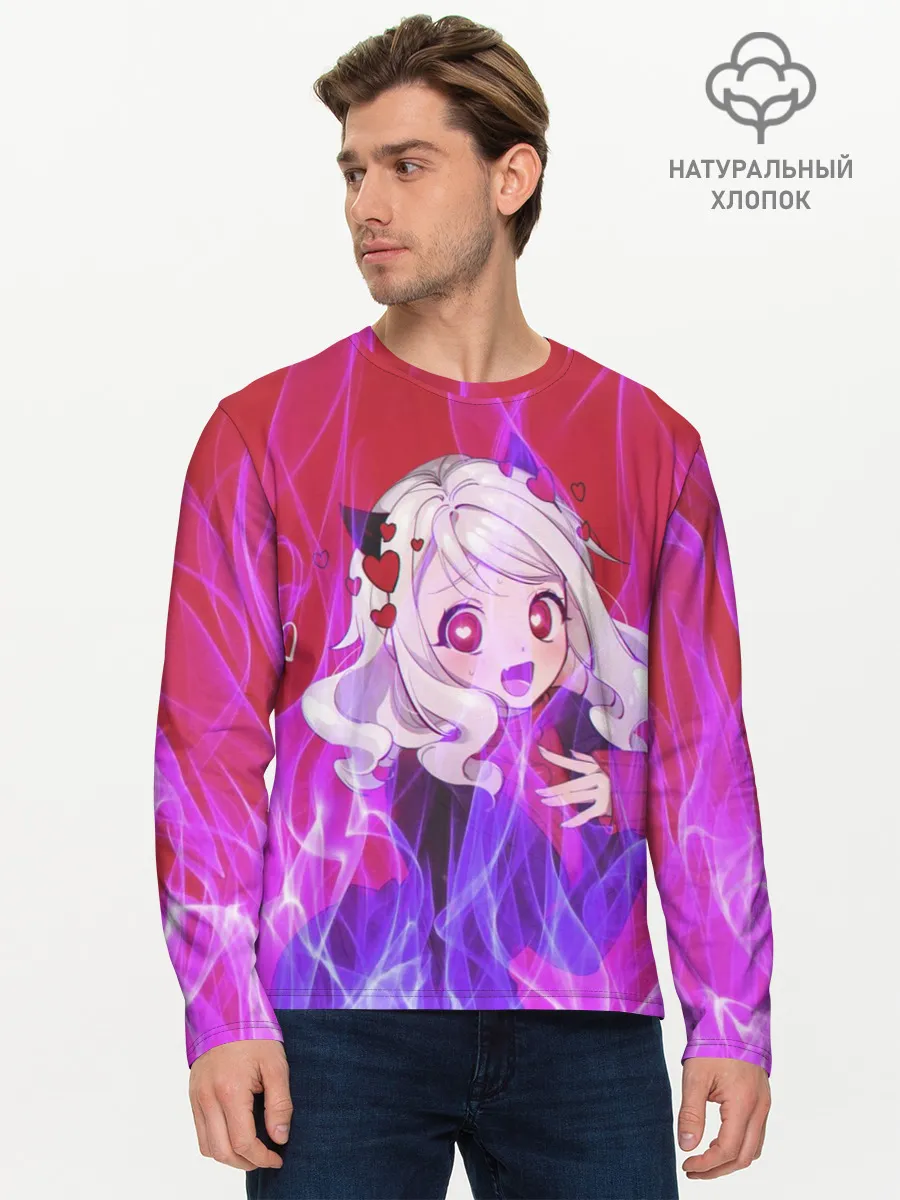 Мужской лонгслив базовый / HELLTAKER. Модеус в огне