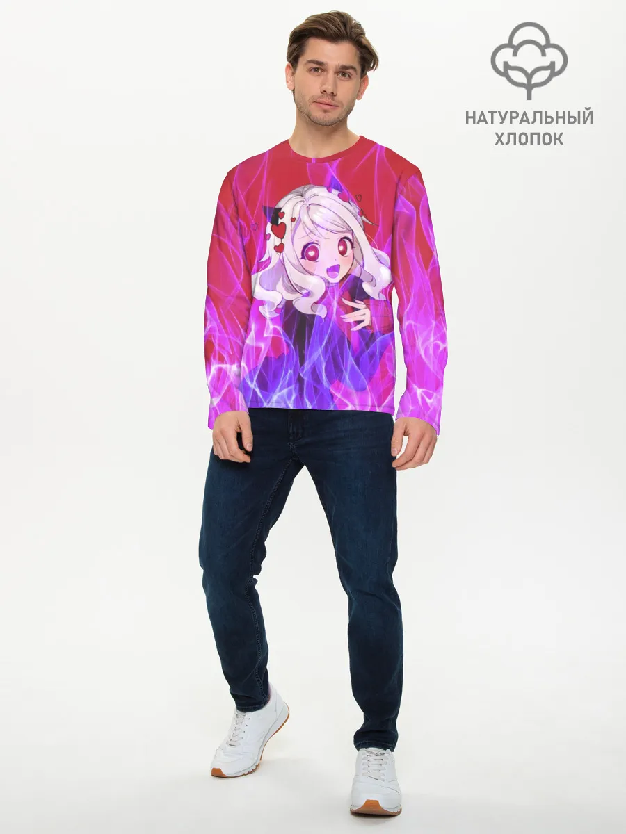 Мужской лонгслив базовый / HELLTAKER. Модеус в огне