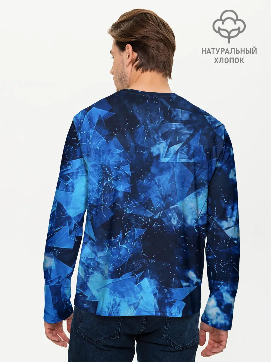 Мужской лонгслив базовый / Blue Abstraction