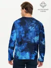 Мужской лонгслив базовый / Blue Abstraction