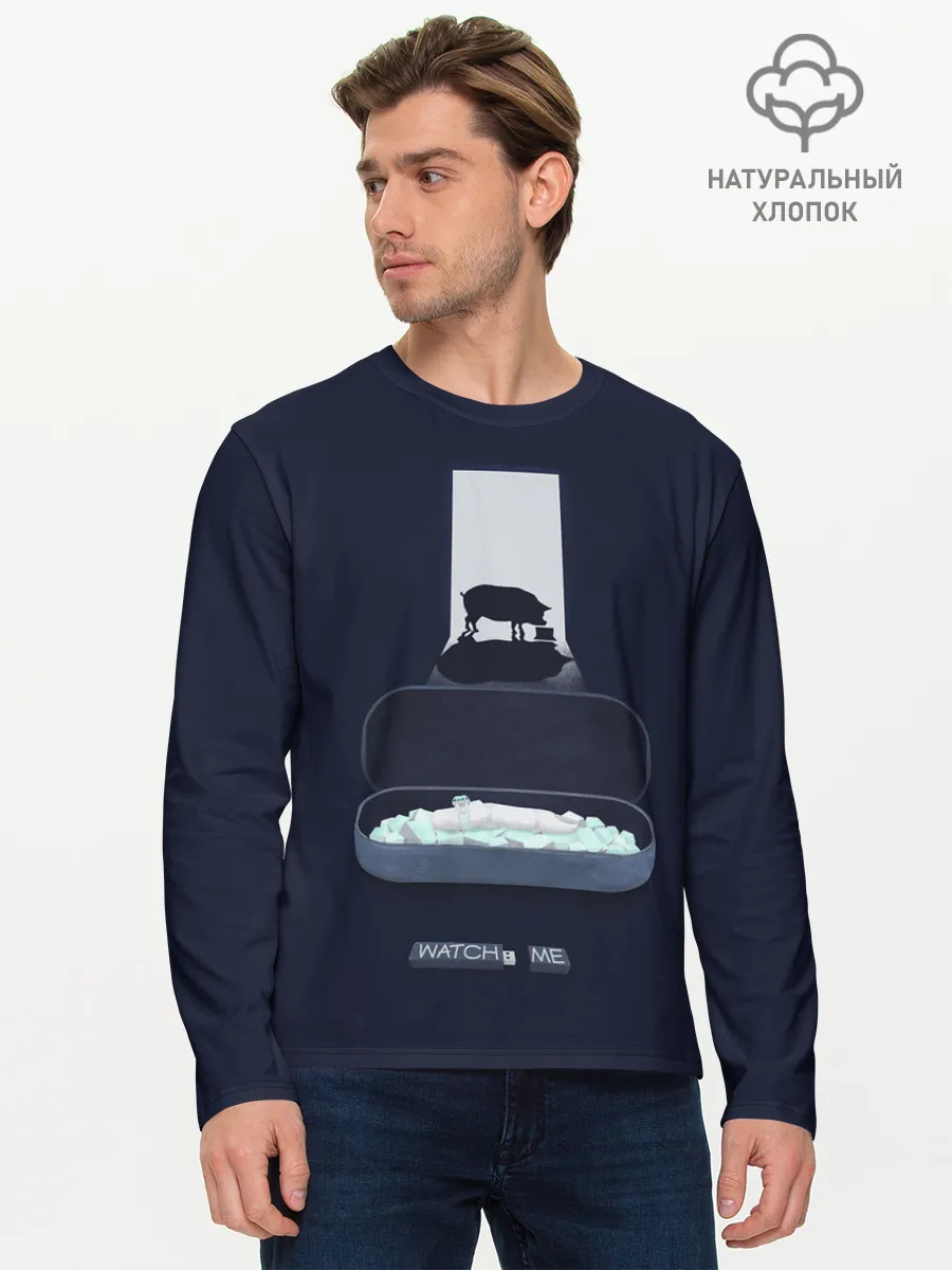 Мужской лонгслив базовый / Чёрное зеркало