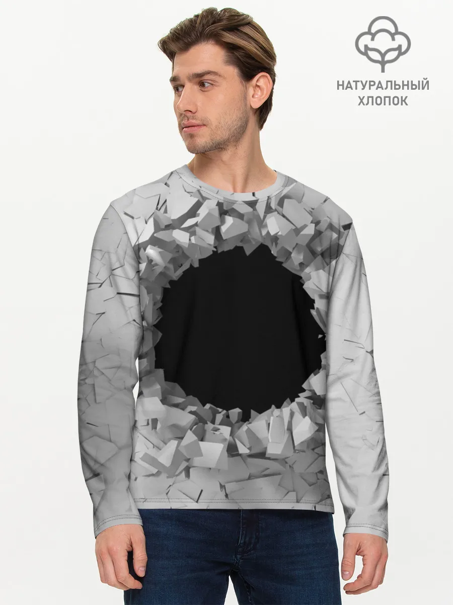 Мужской лонгслив базовый / Сквозная дыра