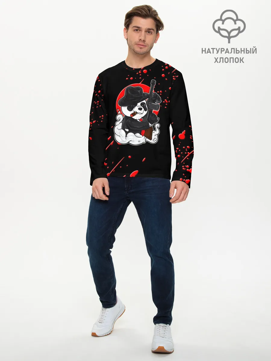 Мужской лонгслив базовый / Панда Мафиози