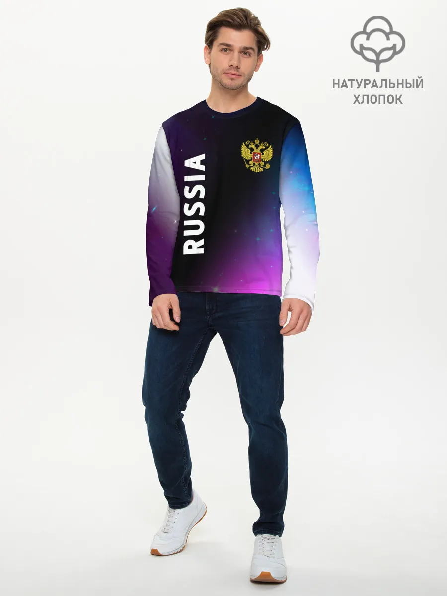 Мужской лонгслив базовый / RUSSIA / РОССИЯ
