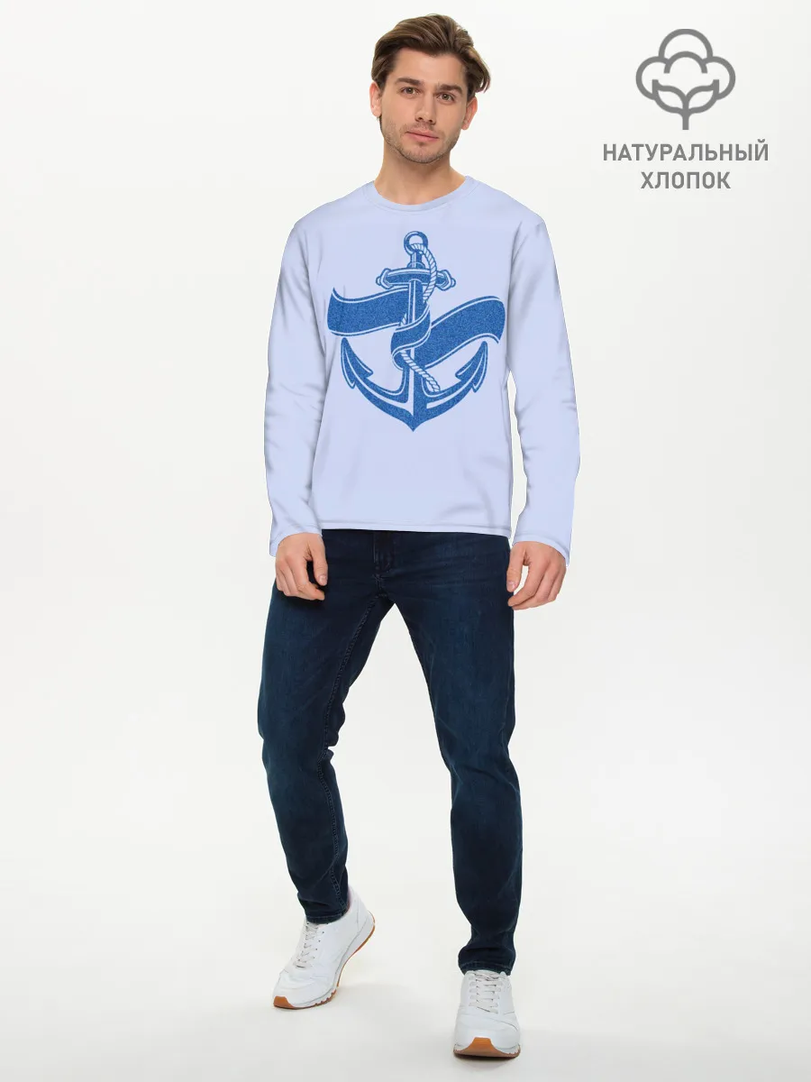 Мужской лонгслив базовый / Якорь