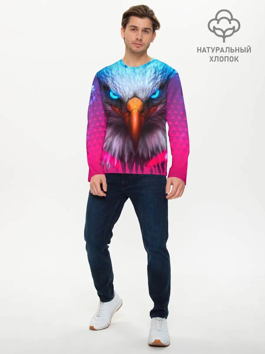 Мужской лонгслив базовый / Взгляд орла