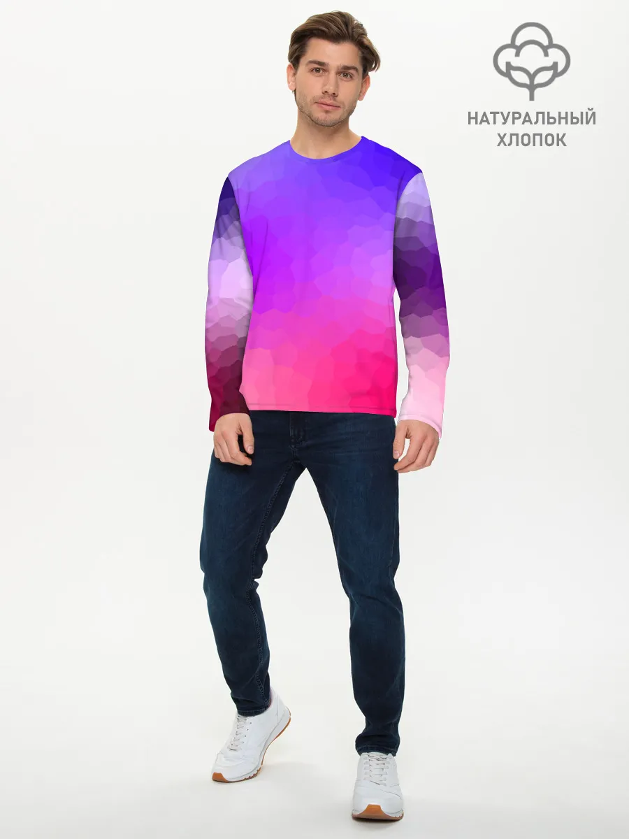 Мужской лонгслив базовый / фиолетовый кристалл