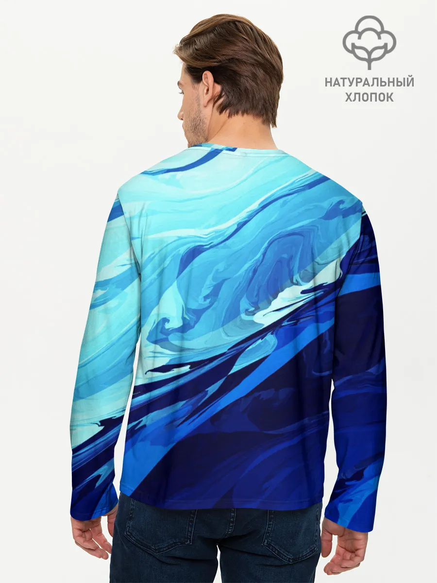 Мужской лонгслив базовый / Котик Ангелочек