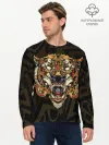 Мужской лонгслив базовый / Тигровый стимпанк