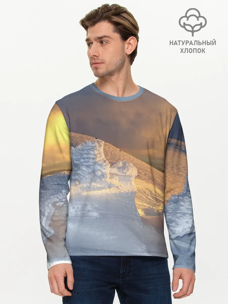 Мужской лонгслив базовый / Снежная долина