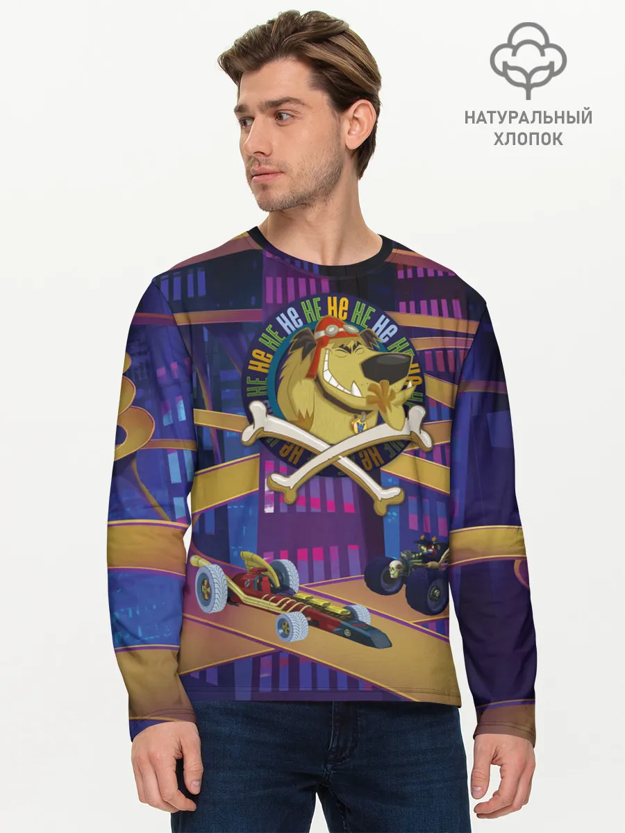 Мужской лонгслив базовый / Muttley HE HE HE