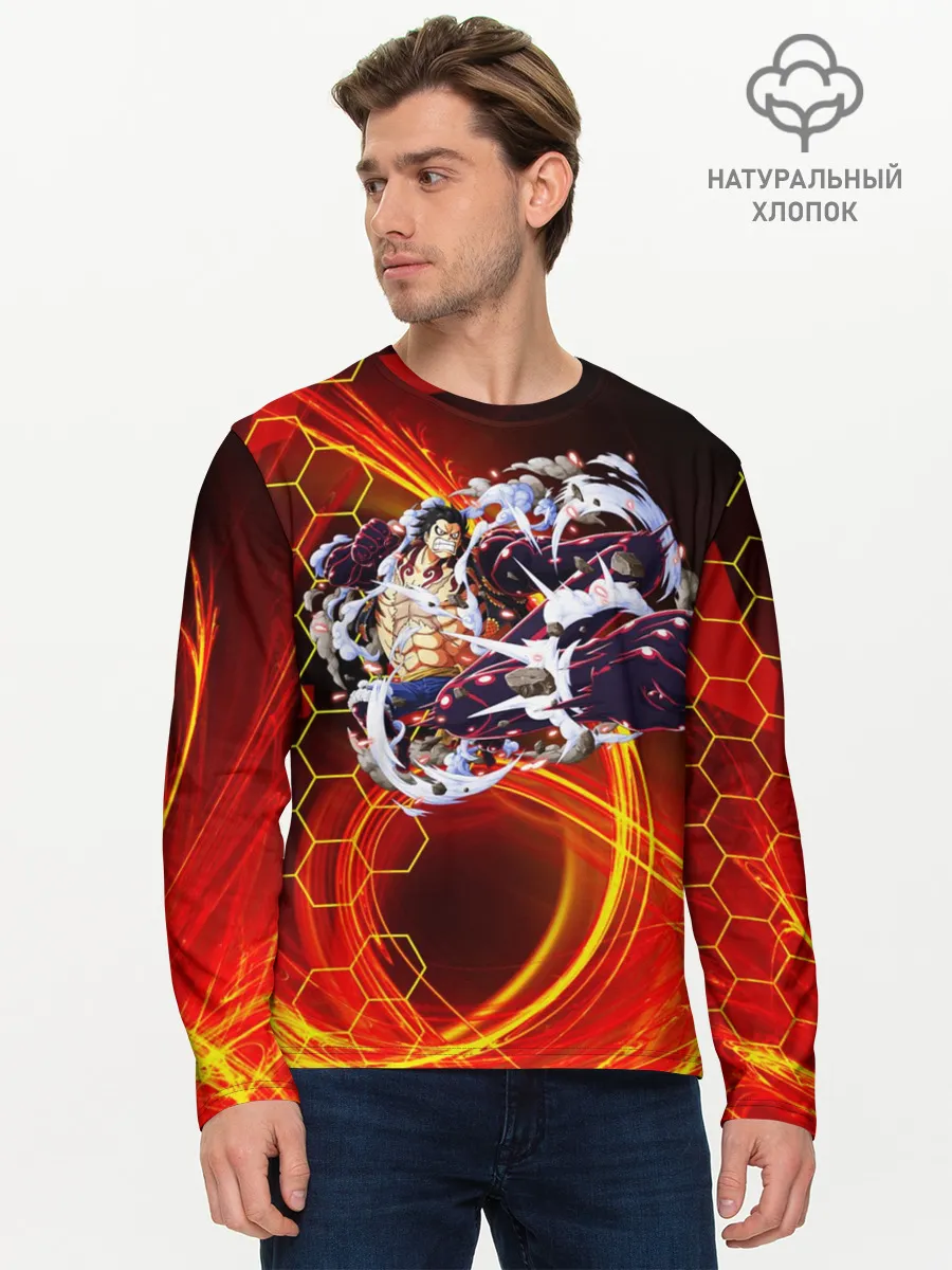 Мужской лонгслив базовый / Ван Пис | Луффи 4 гир