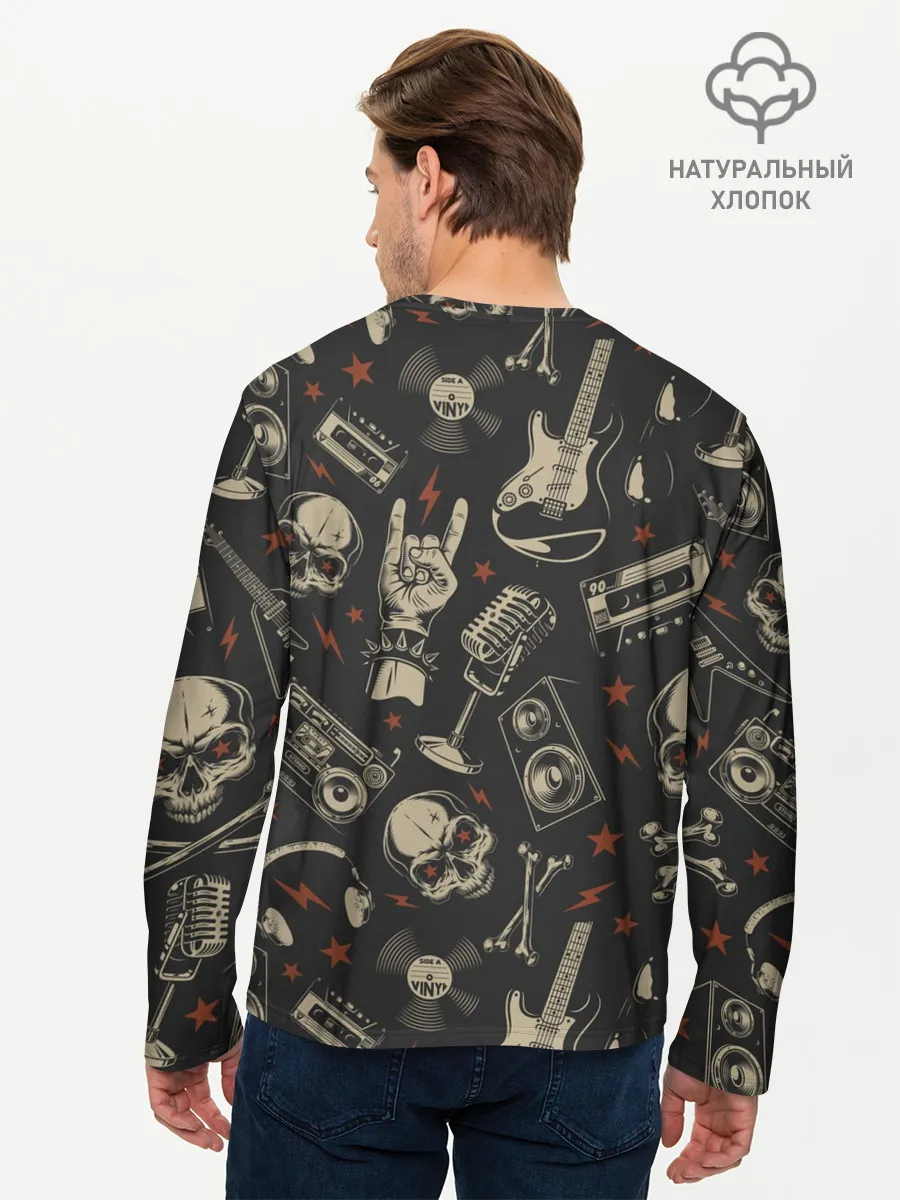 Мужской лонгслив базовый / Spotify Рок Черепа