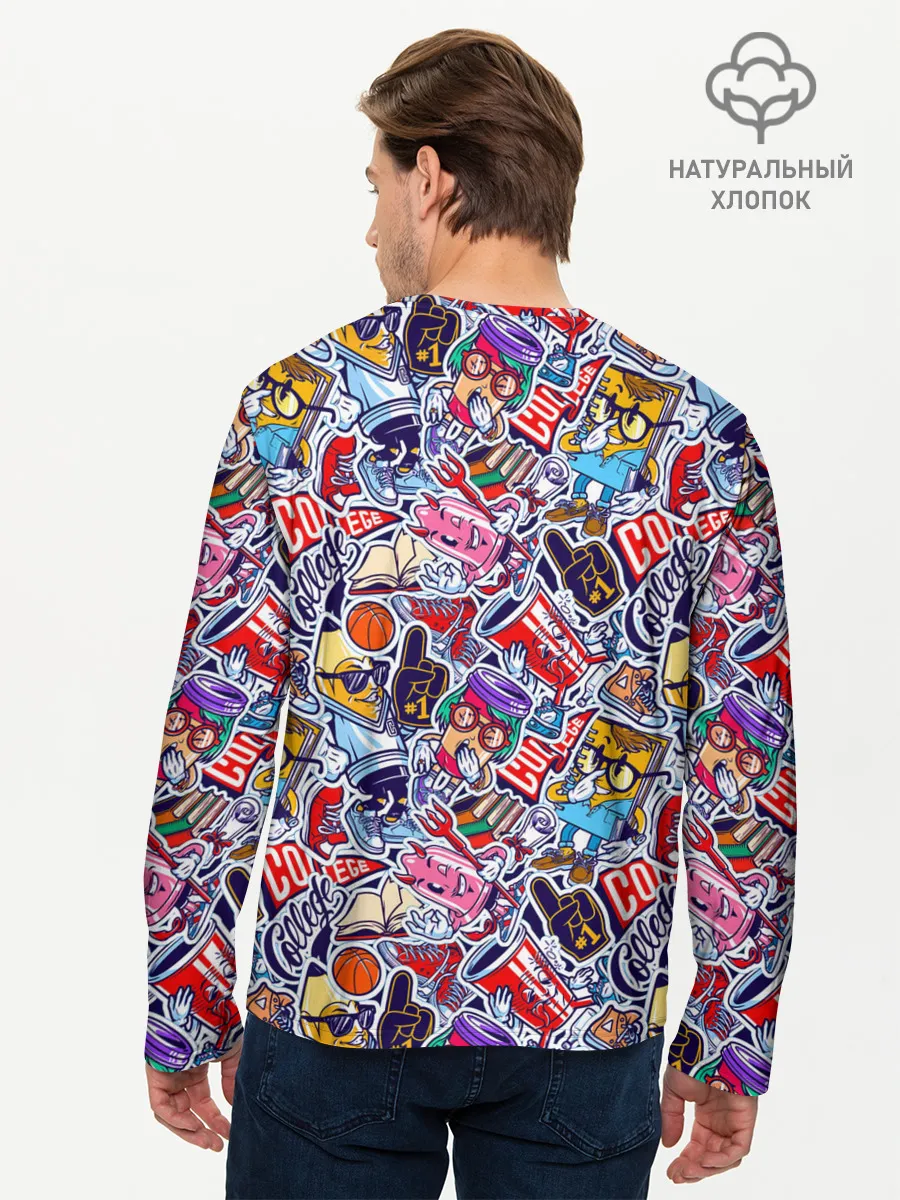 Мужской лонгслив базовый / Стикерпак