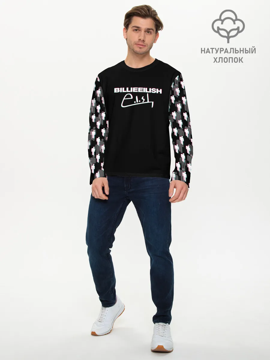 Мужской лонгслив базовый / BILLIE EILISH GLITCH