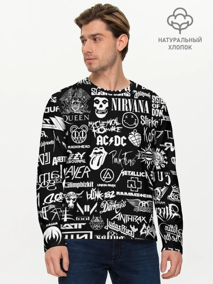 Мужской лонгслив базовый / Рок Легенды | Всех времен