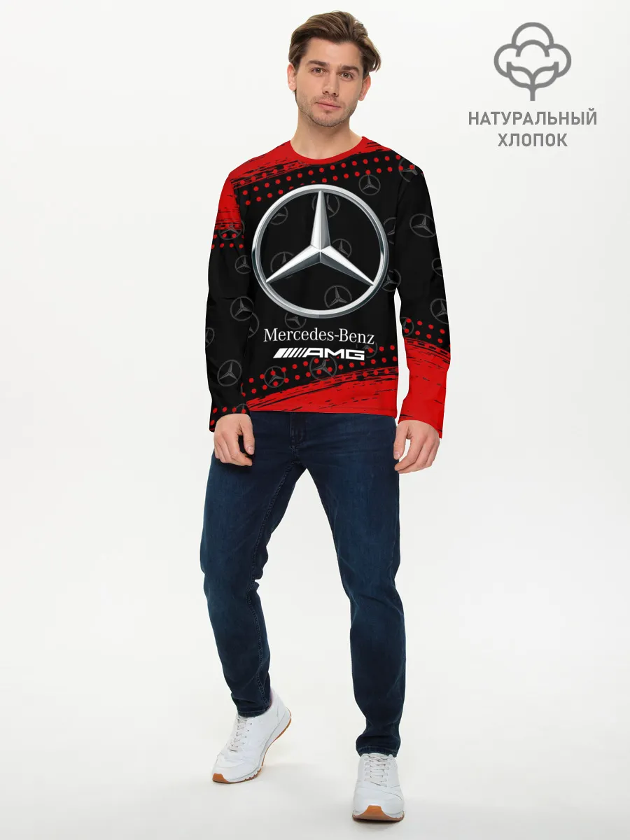 Мужской лонгслив базовый / MERCEDES / МЕРСЕДЕС