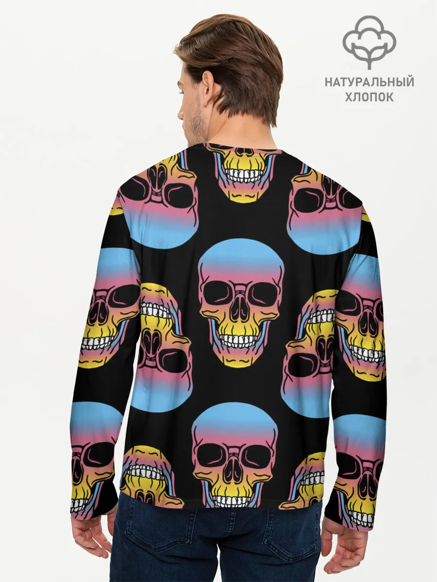 Мужской лонгслив базовый / Neon skull