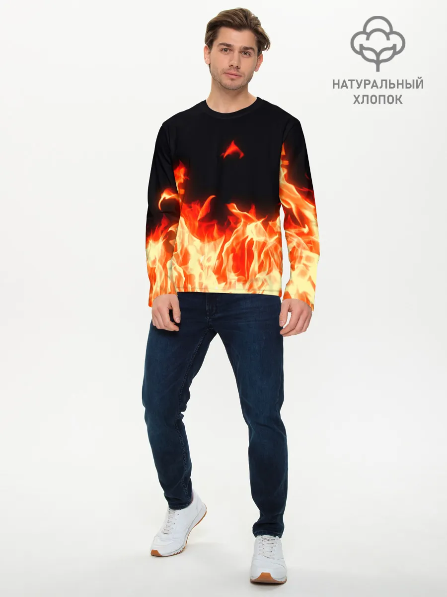 Мужской лонгслив базовый / Огонь