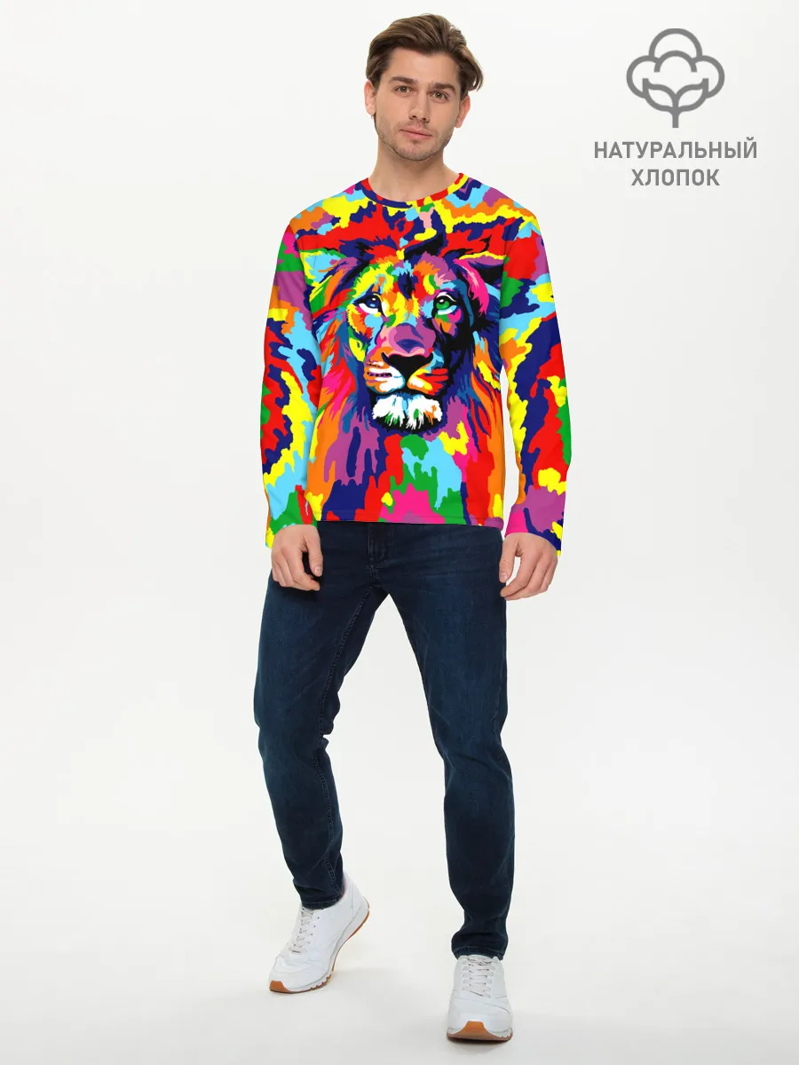 Мужской лонгслив базовый / Лев Artistic Art
