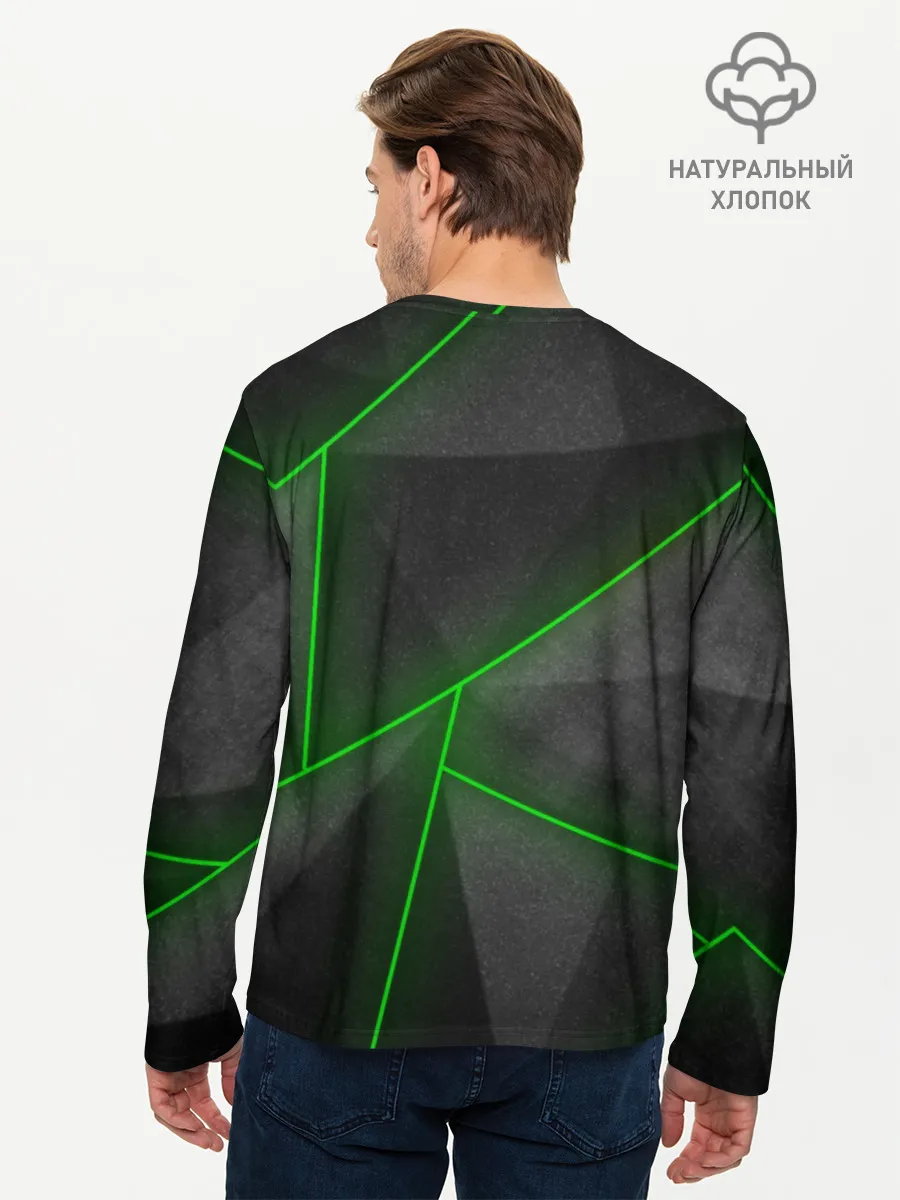 Мужской лонгслив базовый / Неоновые линии