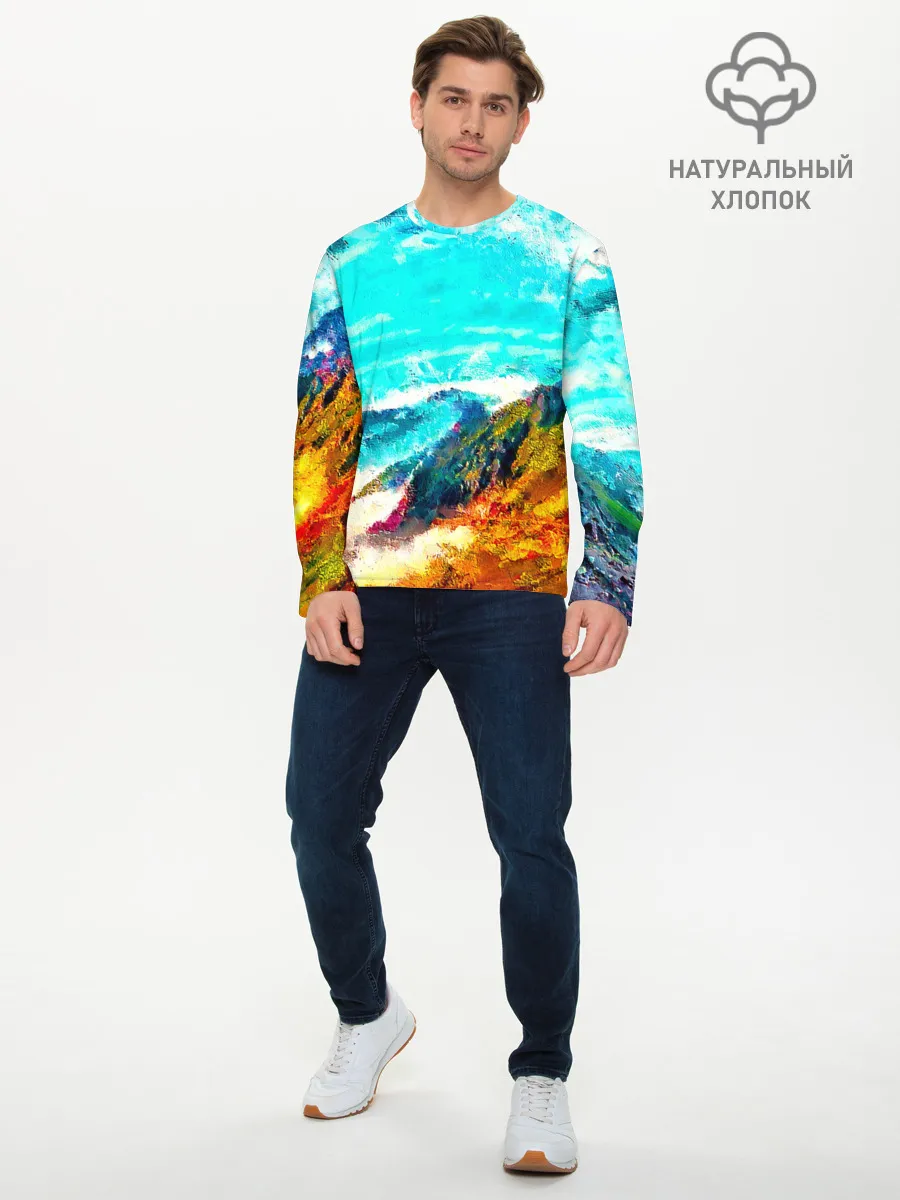 Мужской лонгслив базовый / Японские горы