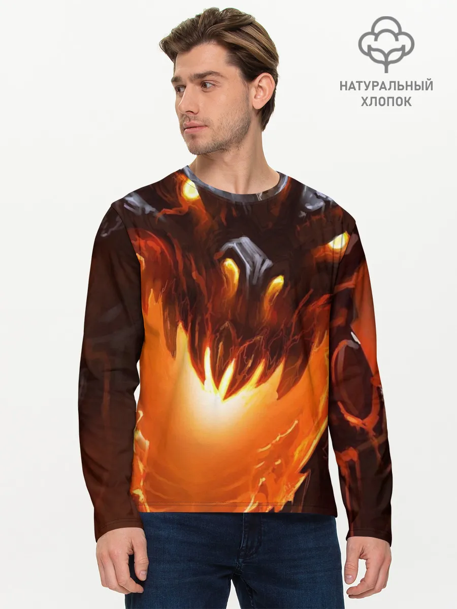 Мужской лонгслив базовый / Дракон Лавы