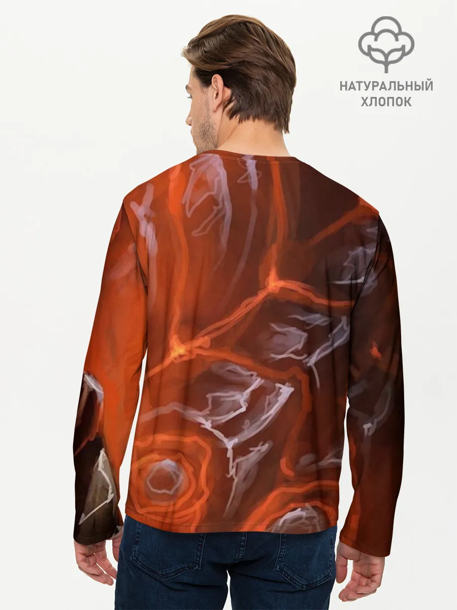 Мужской лонгслив базовый / Дракон Лавы