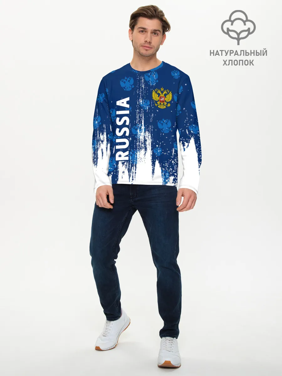 Мужской лонгслив базовый / RUSSIA / РОССИЯ
