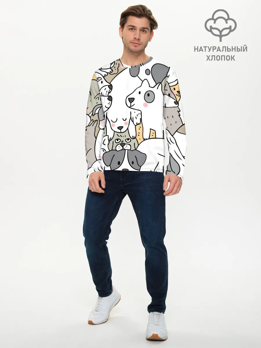 Мужской лонгслив базовый / Собачье собрание