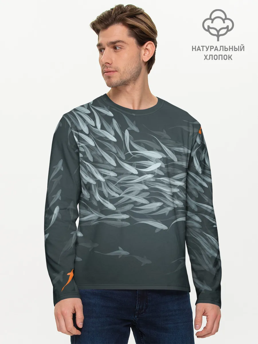 Мужской лонгслив базовый / Рыбы