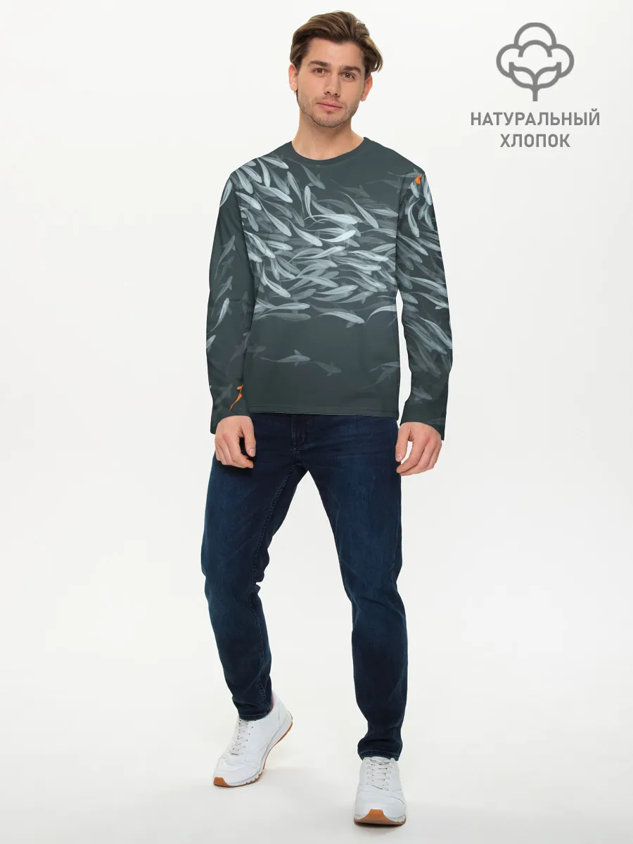Мужской лонгслив базовый / Рыбы