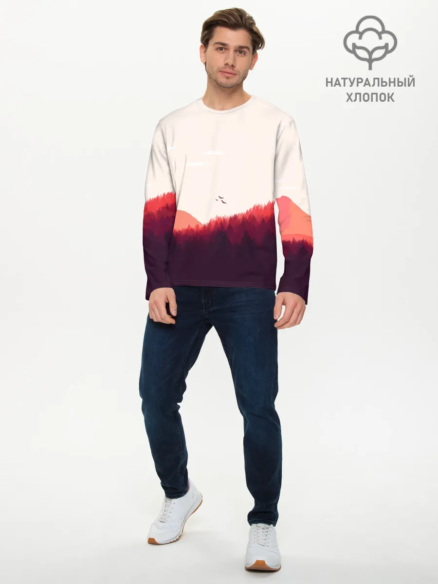 Мужской лонгслив базовый / Пейзаж №1