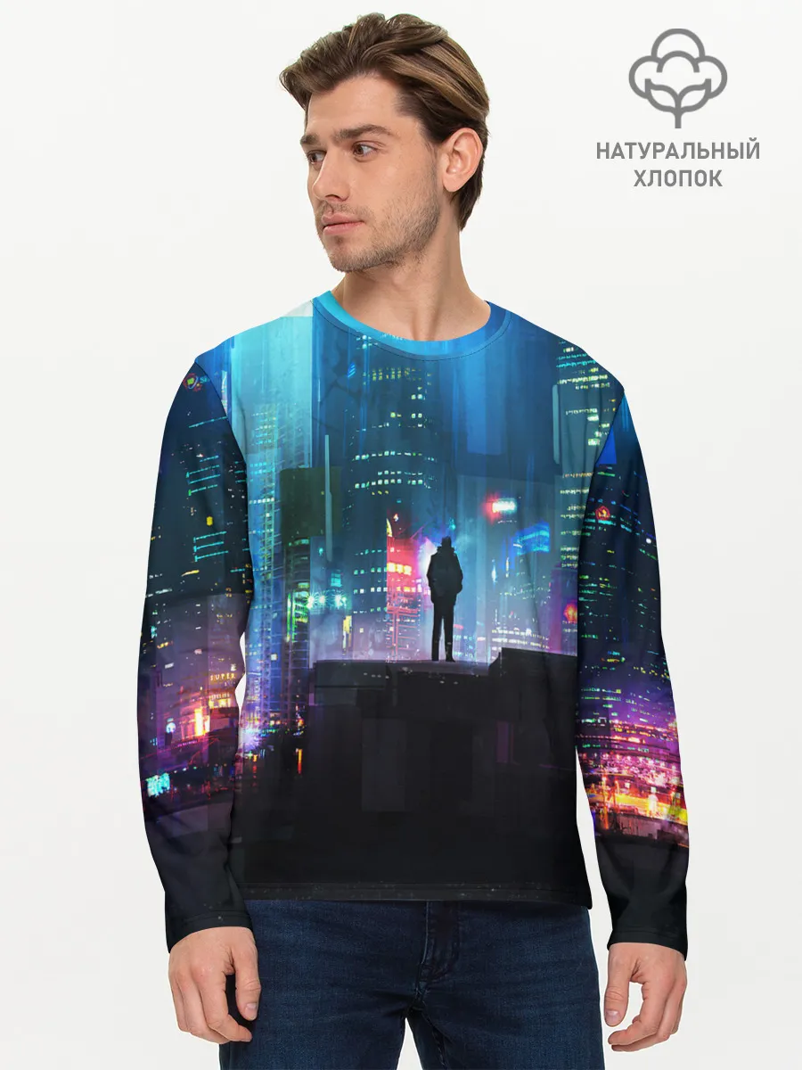 Мужской лонгслив базовый / CITY NEON