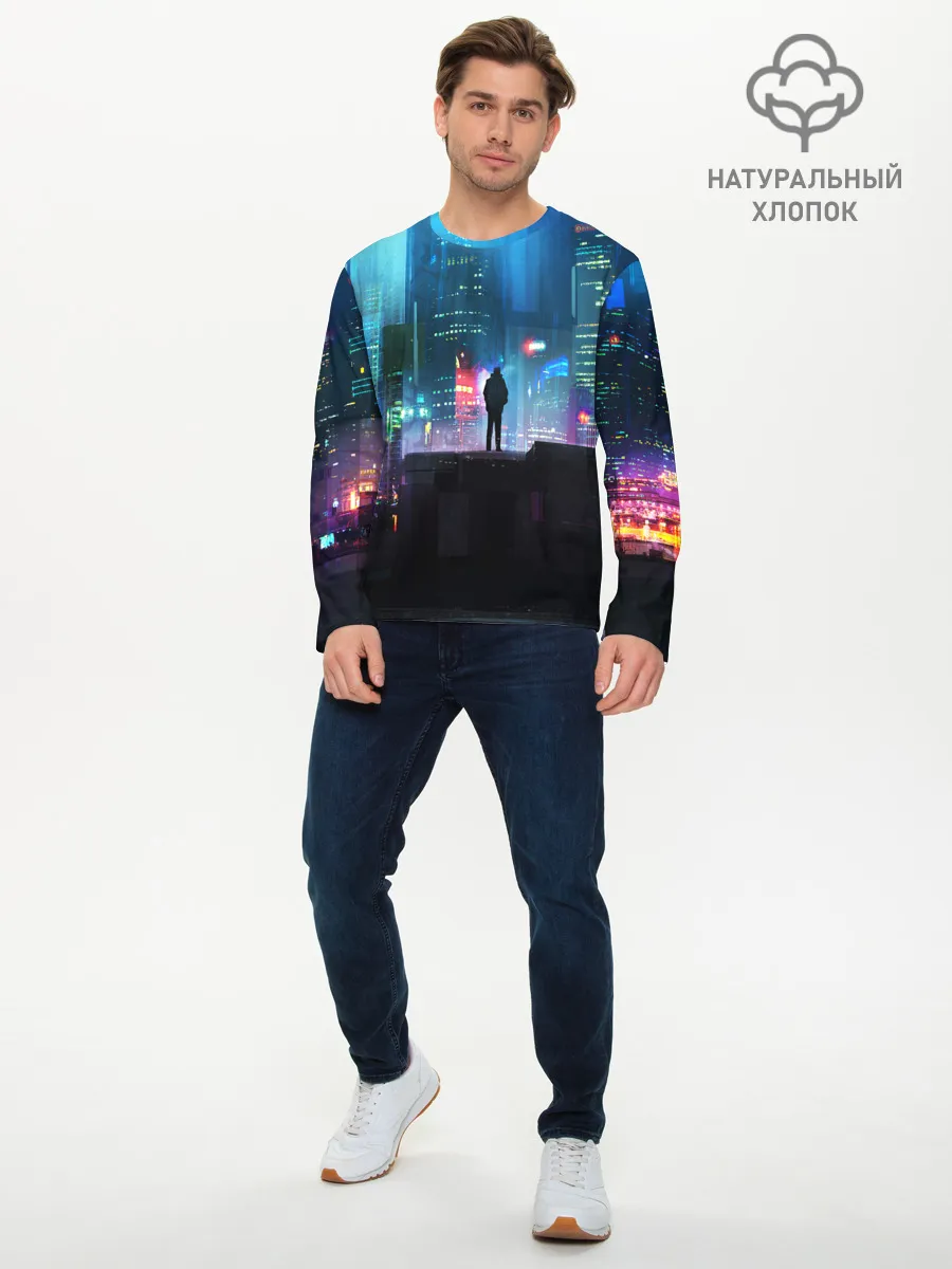 Мужской лонгслив базовый / CITY NEON