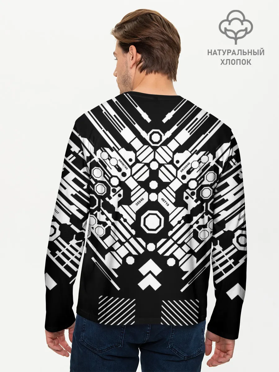 Мужской лонгслив базовый / двигатель киберпанк