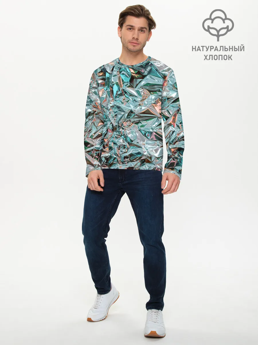 Мужской лонгслив базовый / Голографическая фольга