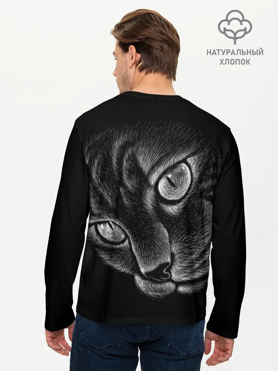 Мужской лонгслив базовый / Волшебный кот