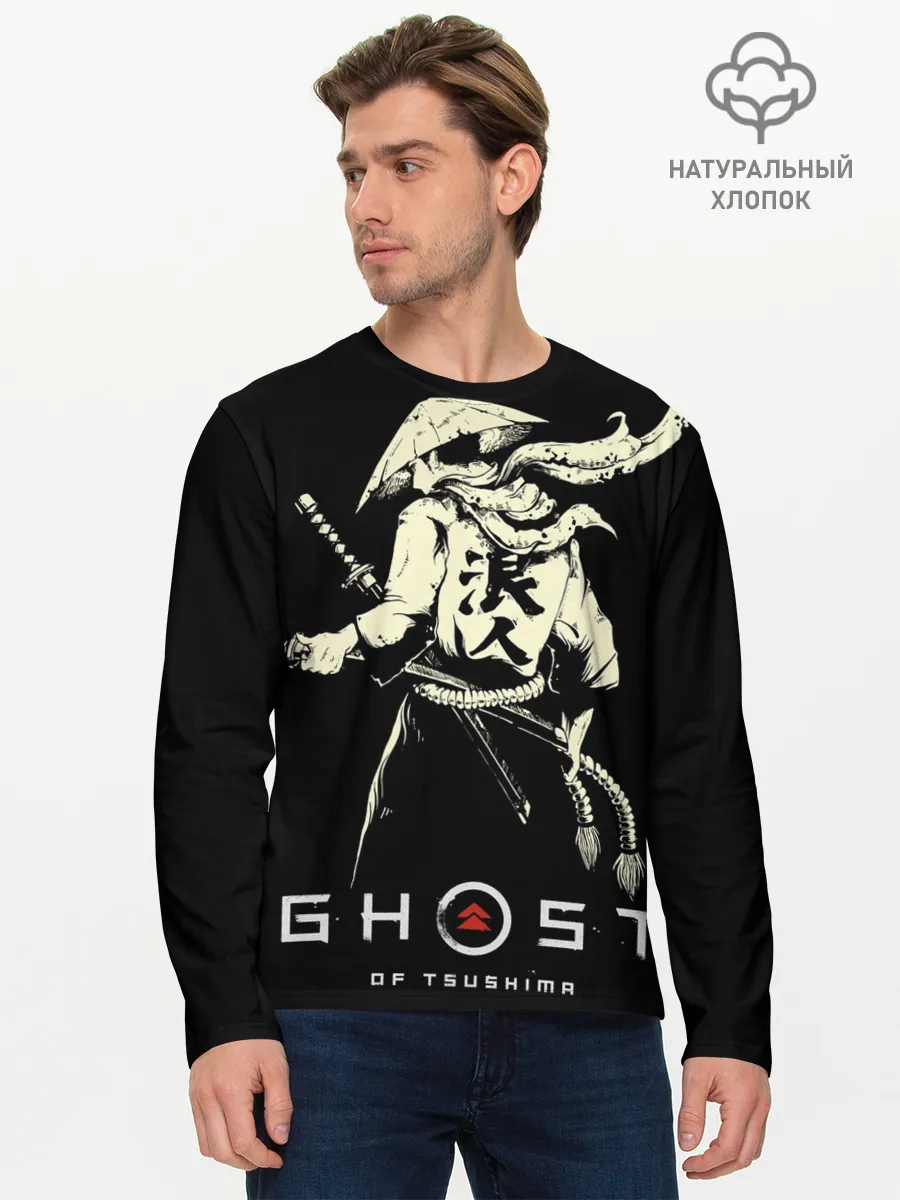 Мужской лонгслив базовый / Ghost of Tsushima Samurai