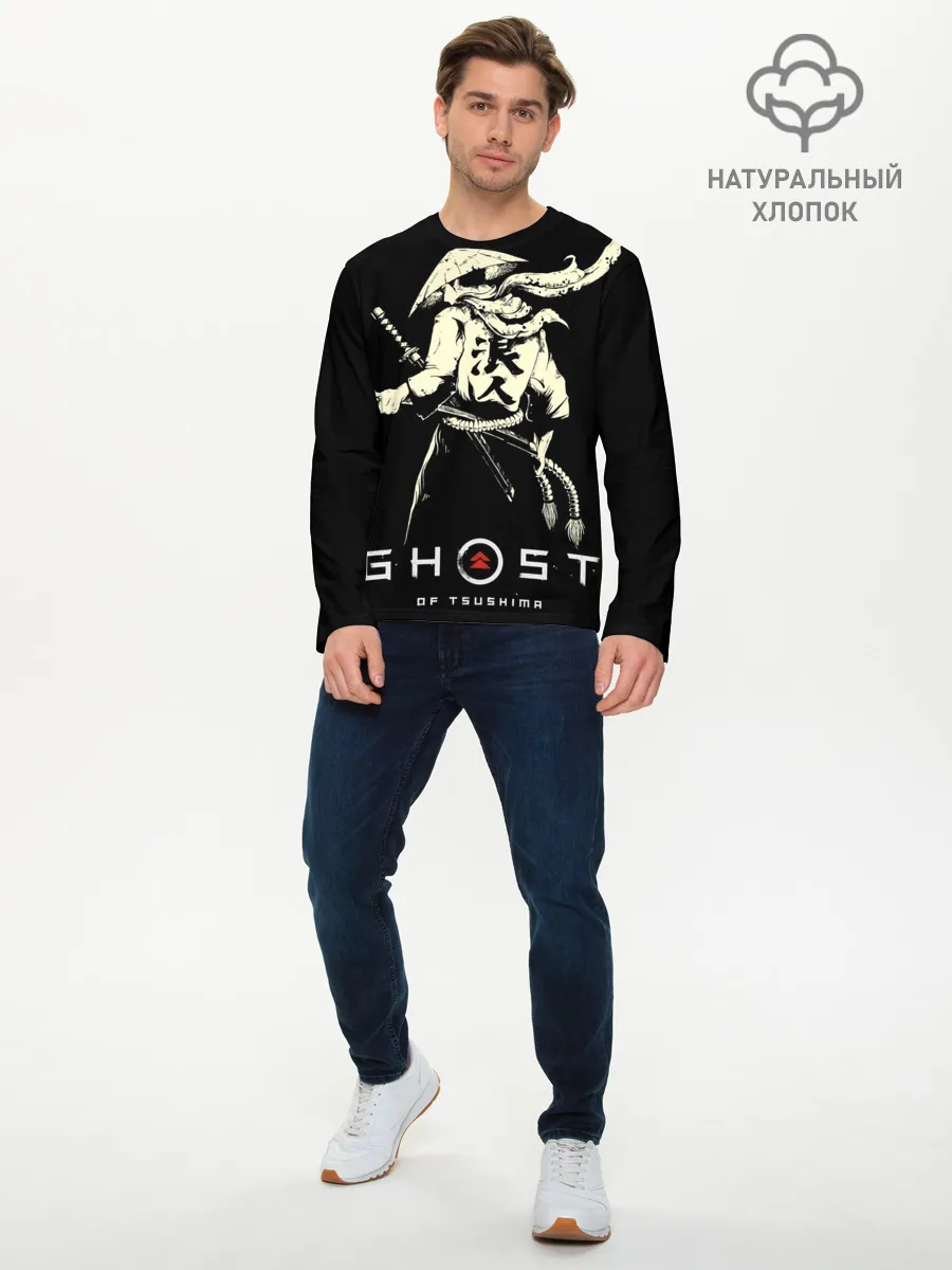 Мужской лонгслив базовый / Ghost of Tsushima Samurai