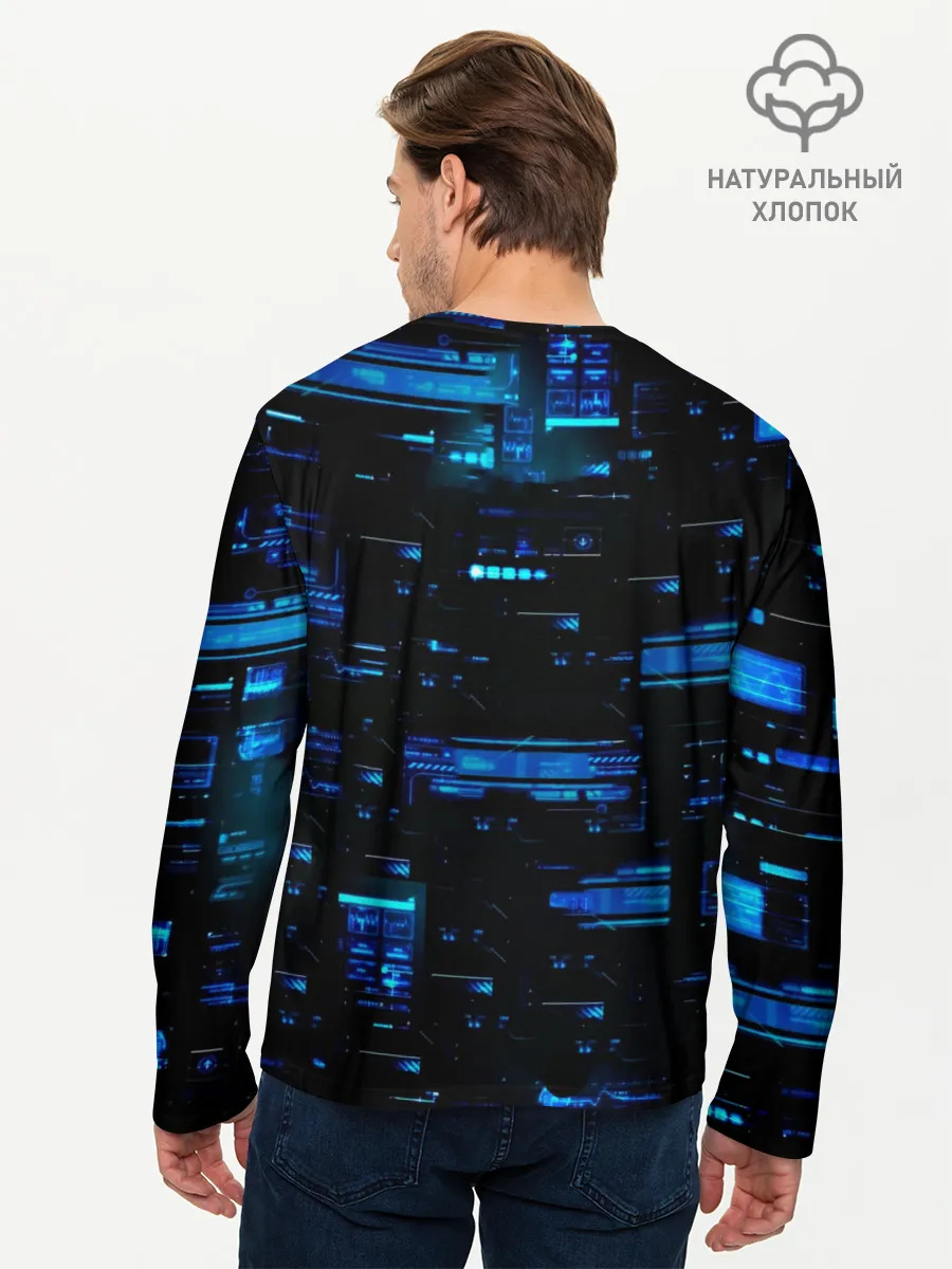 Мужской лонгслив базовый / Miku в матрице