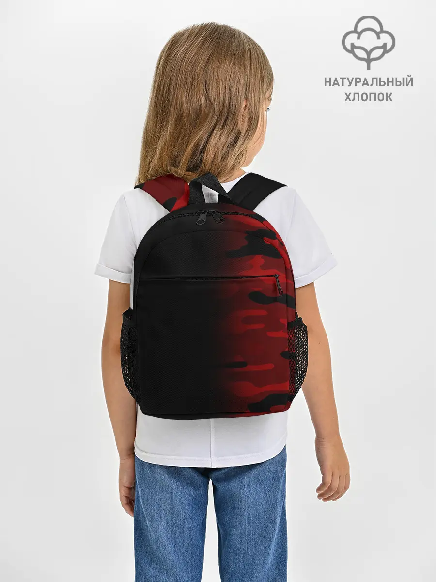 Рюкзак детский / RED BLACK MILITARY CAMO | КРАСНЫЙ КАМУФЛЯЖ